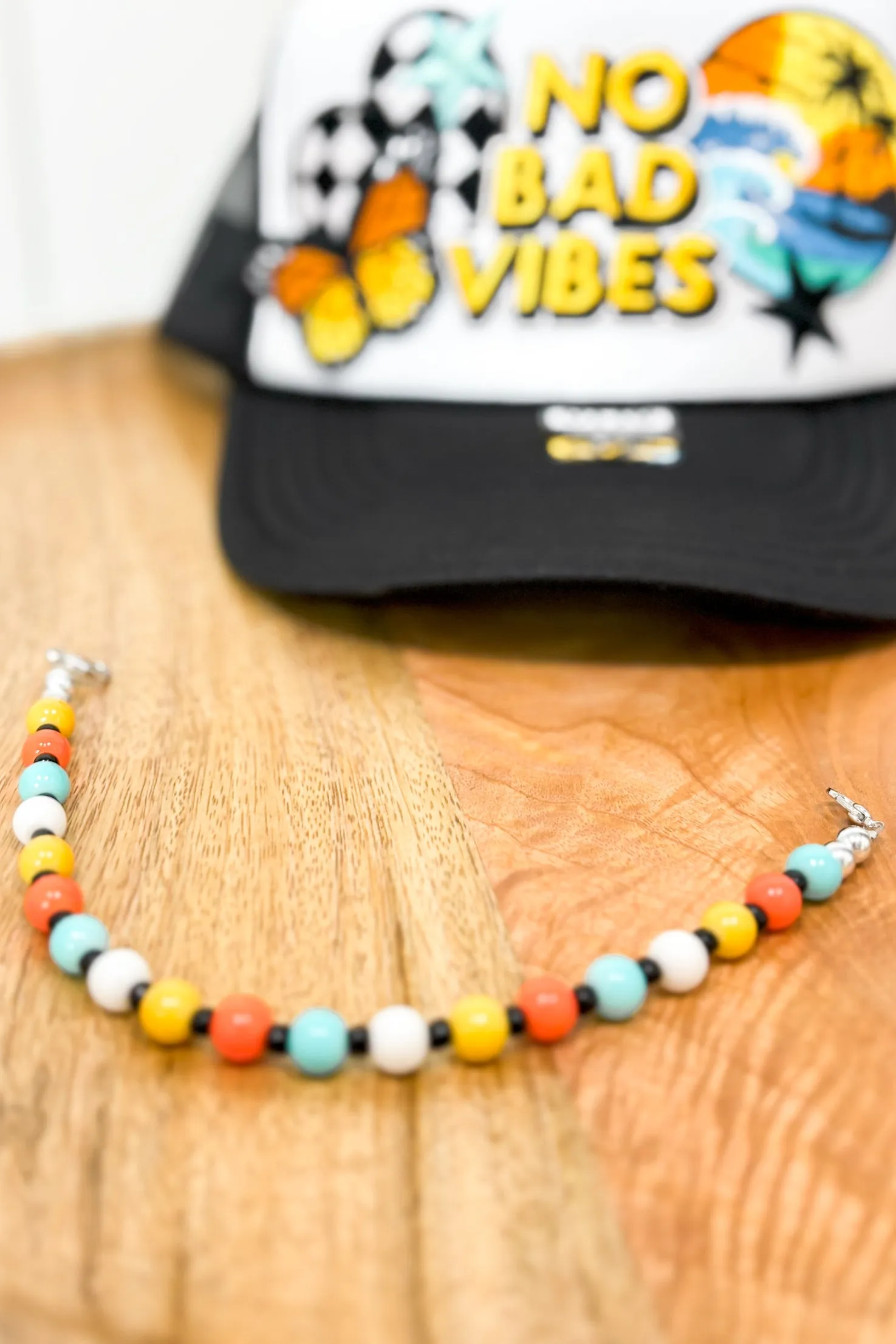 Custom Trucker Hat - No Bad Vibes