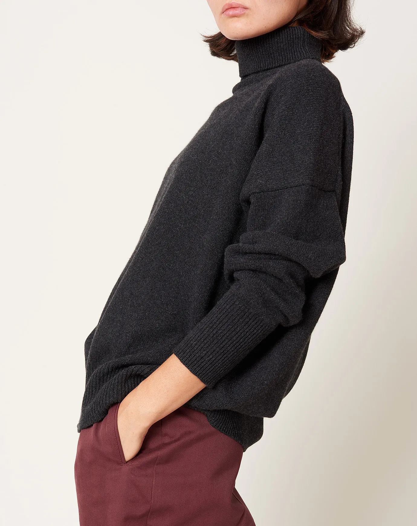 Dello Turtleneck in Dark Grey Melange