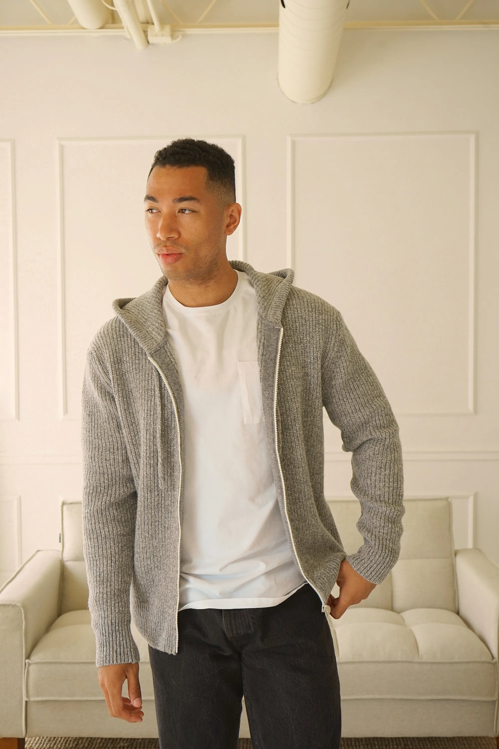 Digsley Light Grey Zip Up Hoodie