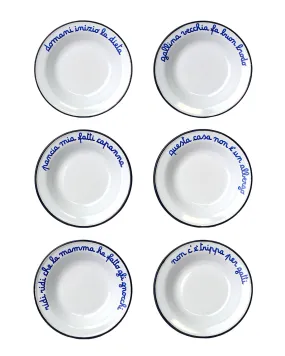 Enamel deep plate Italian MIX - Set of 6 (-10%)