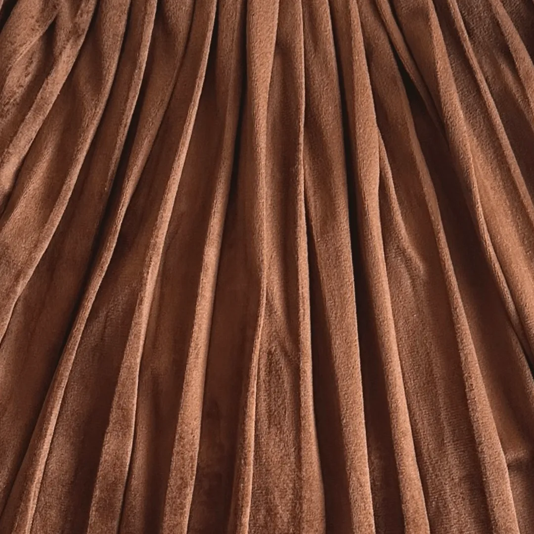 Entertainment Value Brown Velvet Pleated Skirt