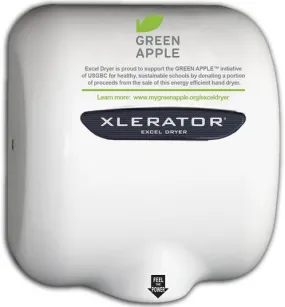 Excel Dryer XLERATOR® XL-SI (GREEN APPLE™) Hand Dryer - SPECIAL IMAGE on Zinc Alloy High Speed Automatic Surface-Mounted