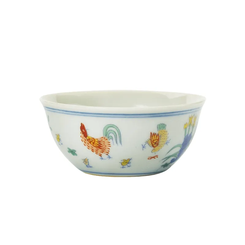 Exquisite Handcrafted Chenghua Doucai Chicken Cups – A Symbol of Harmony and Prosperity