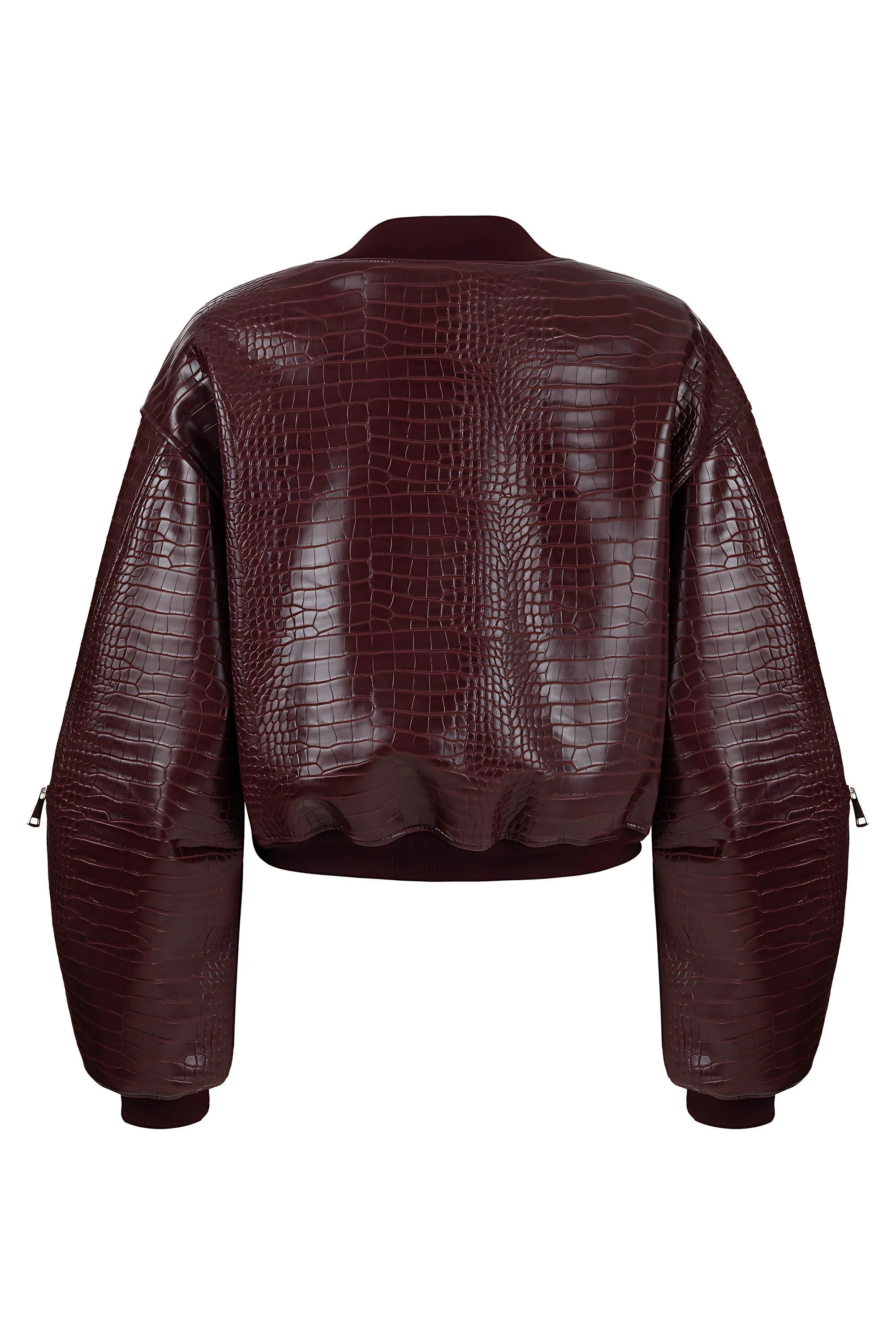 Faux Leather Bomber Jacket