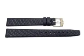 FITS  Movado 12mm Genuine Black Textured Leather Lizard Grain Watch Band