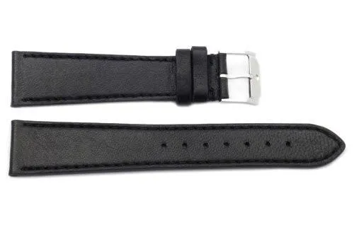 FITS Movado Genuine Smooth Leather Black 20mm Watch Strap