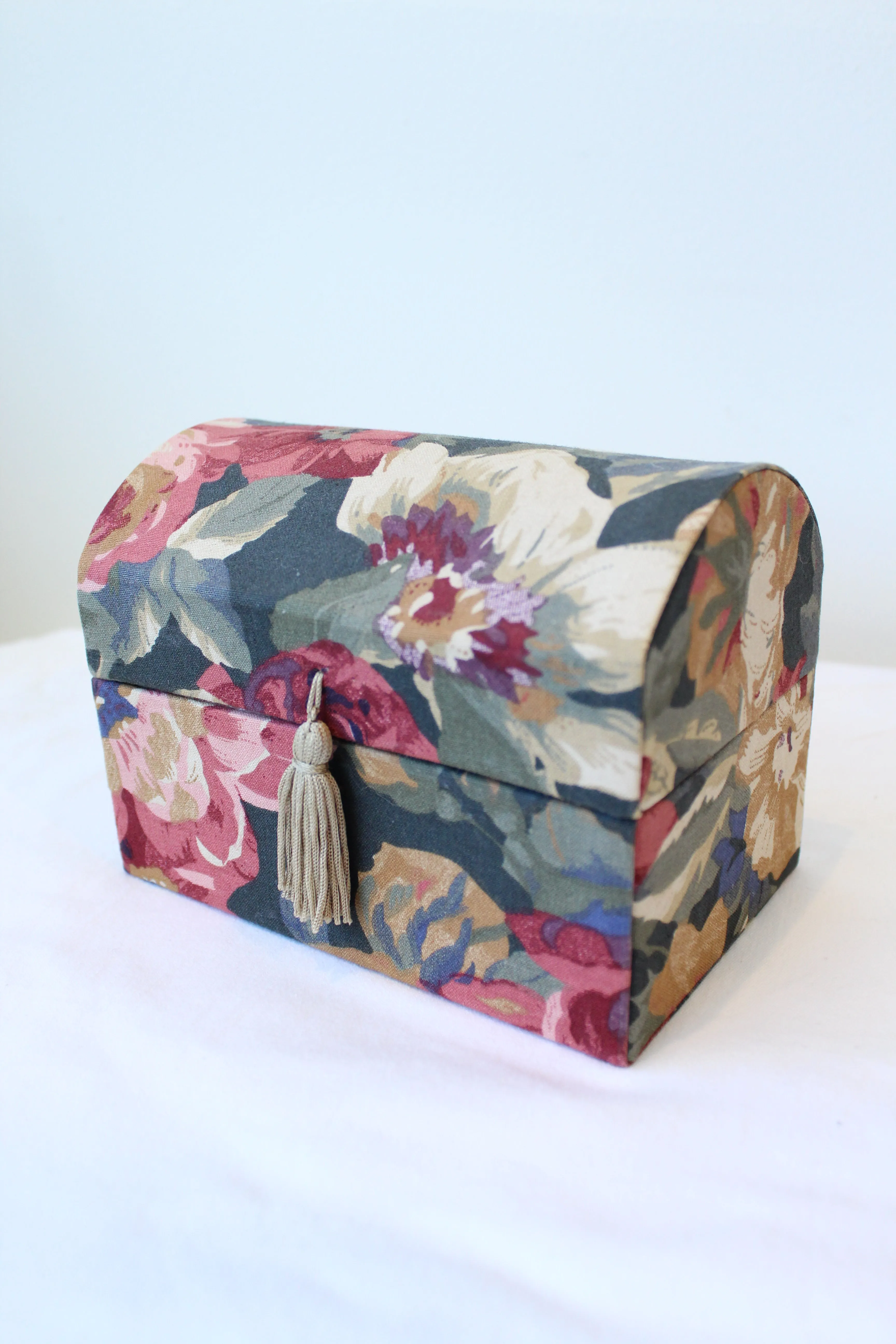 Floral Fabric Covered Jewellery Box