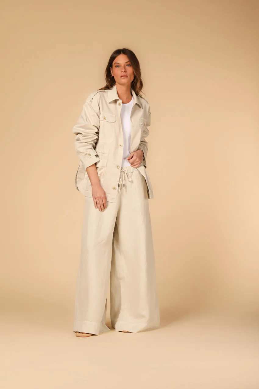 Florance woman's field jacket in twill with embroidery on the pocket