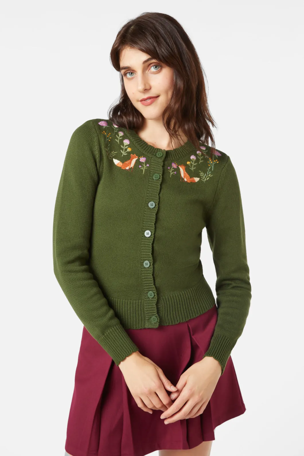 Fox Embroidered Cardi