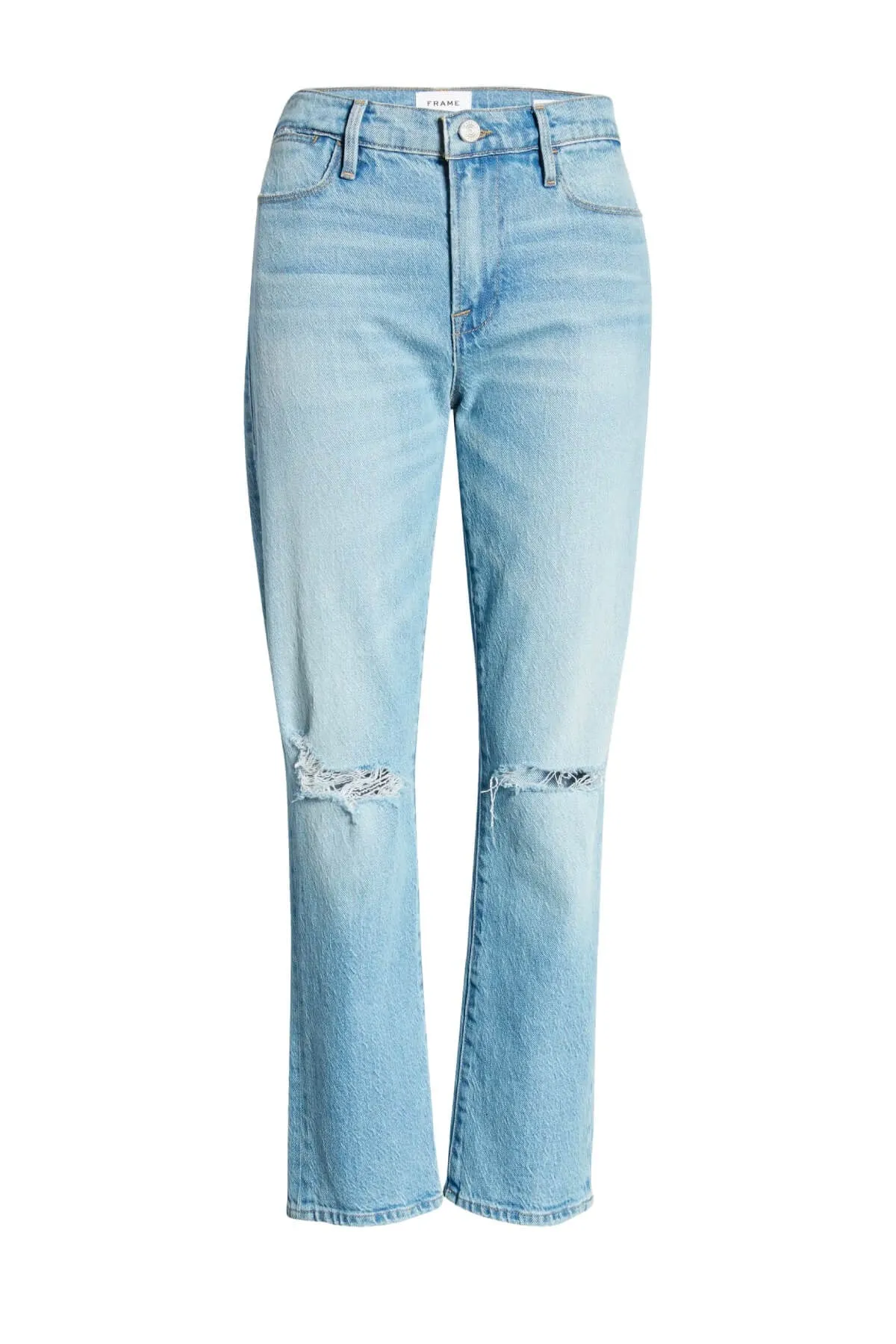 Frame Denim Le High Straight Jean - Demarco Rips