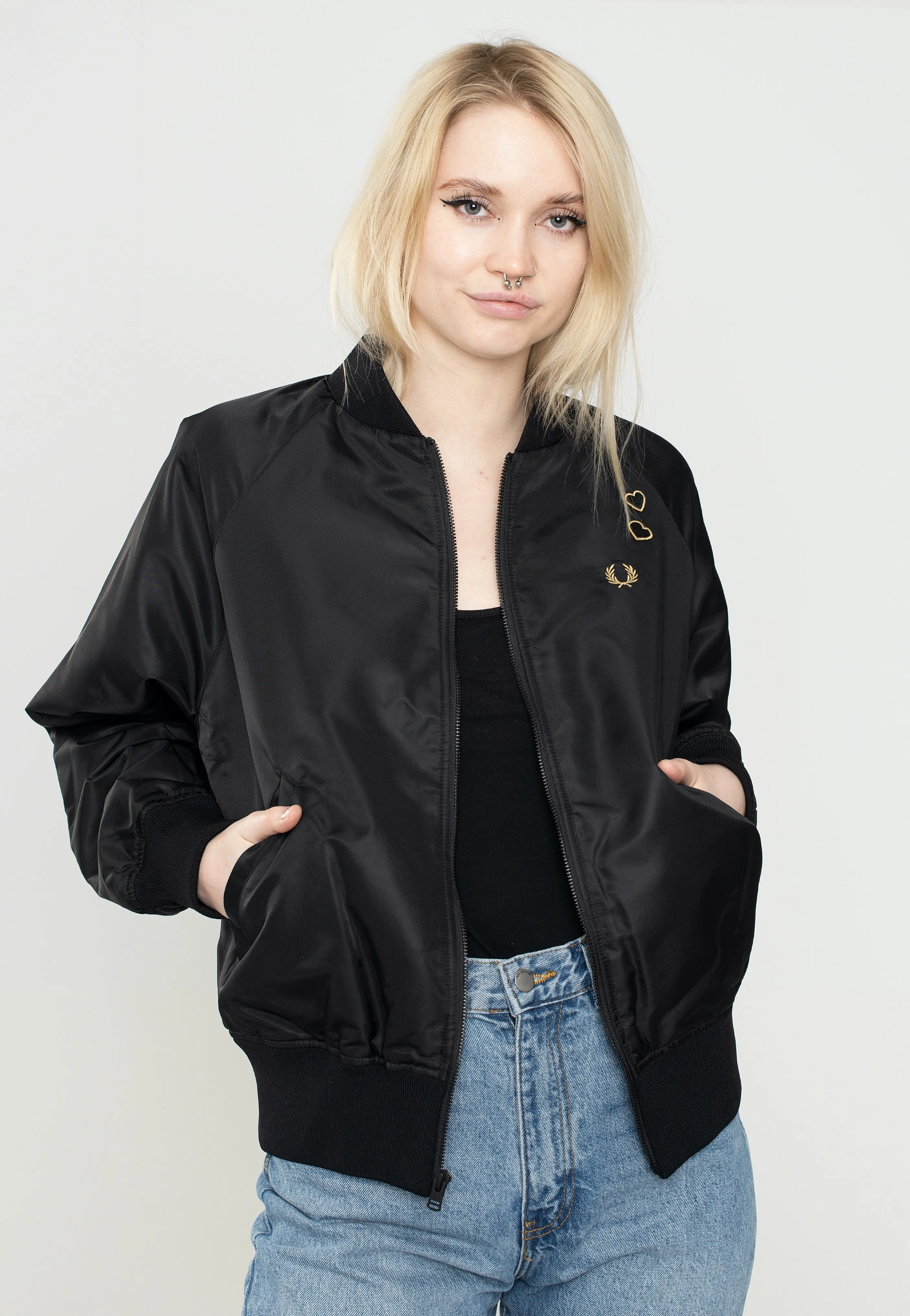 Fred Perry x Amy Winehouse - Embroidered Bomber Black - Jacket