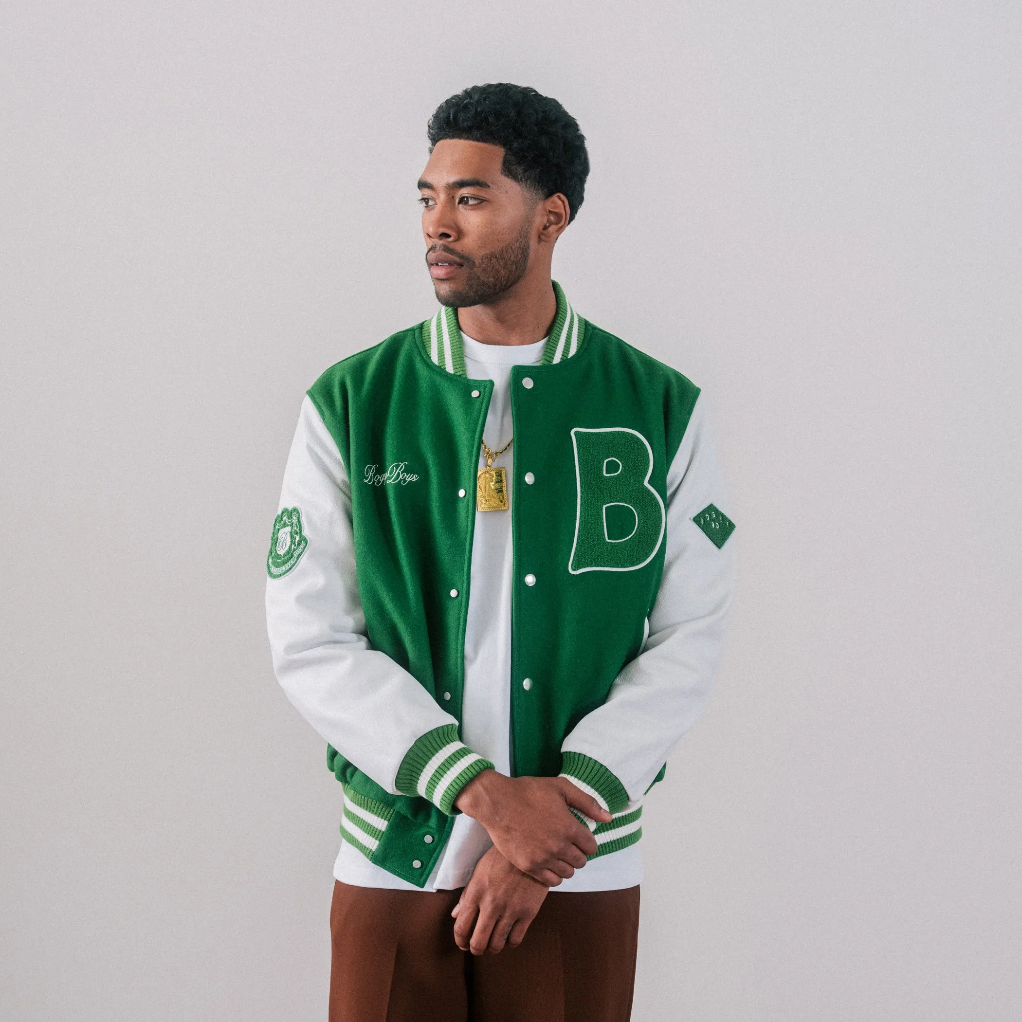 Friends & Family Letterman Jacket - Lucky Green