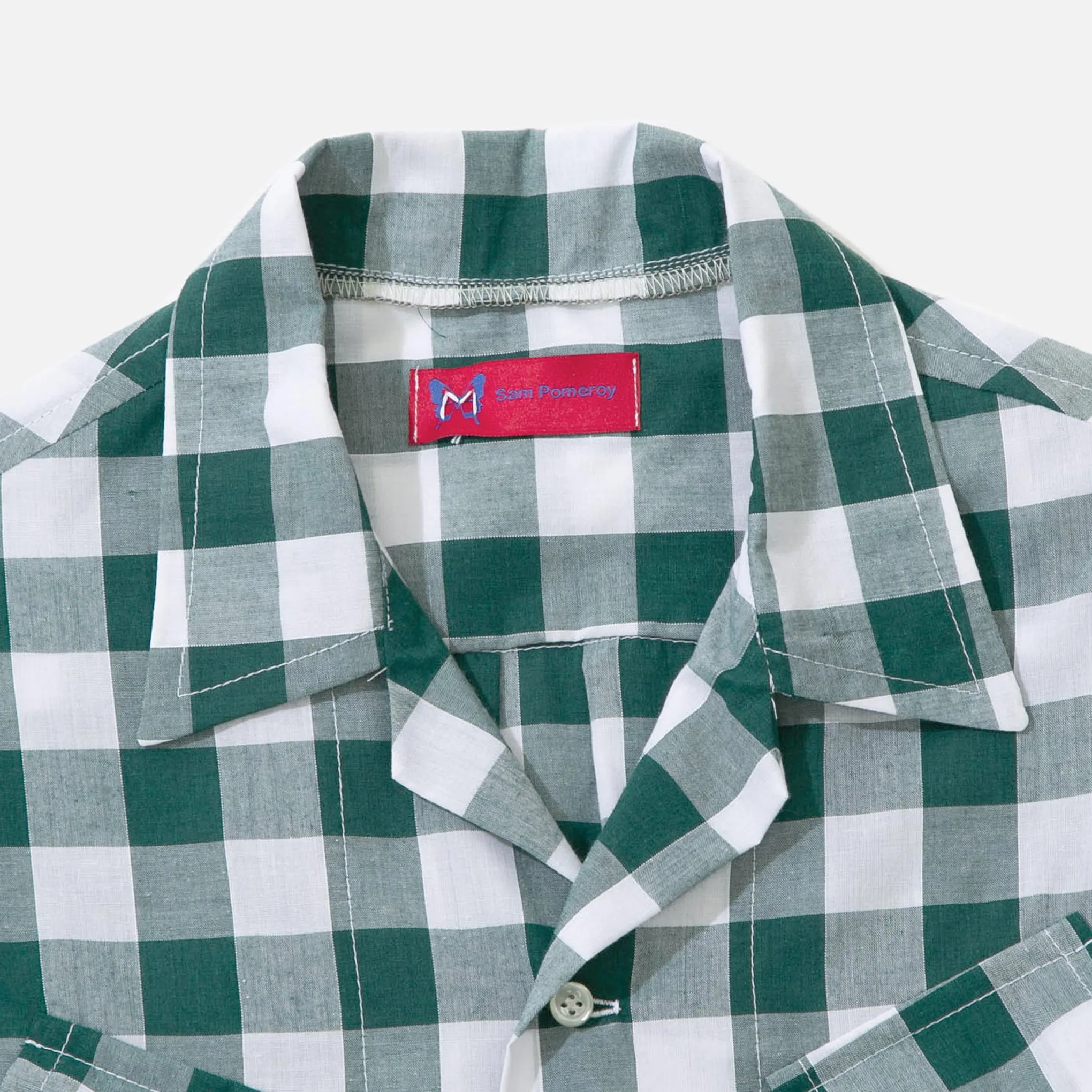 Gingham Cargo Shirt - Green