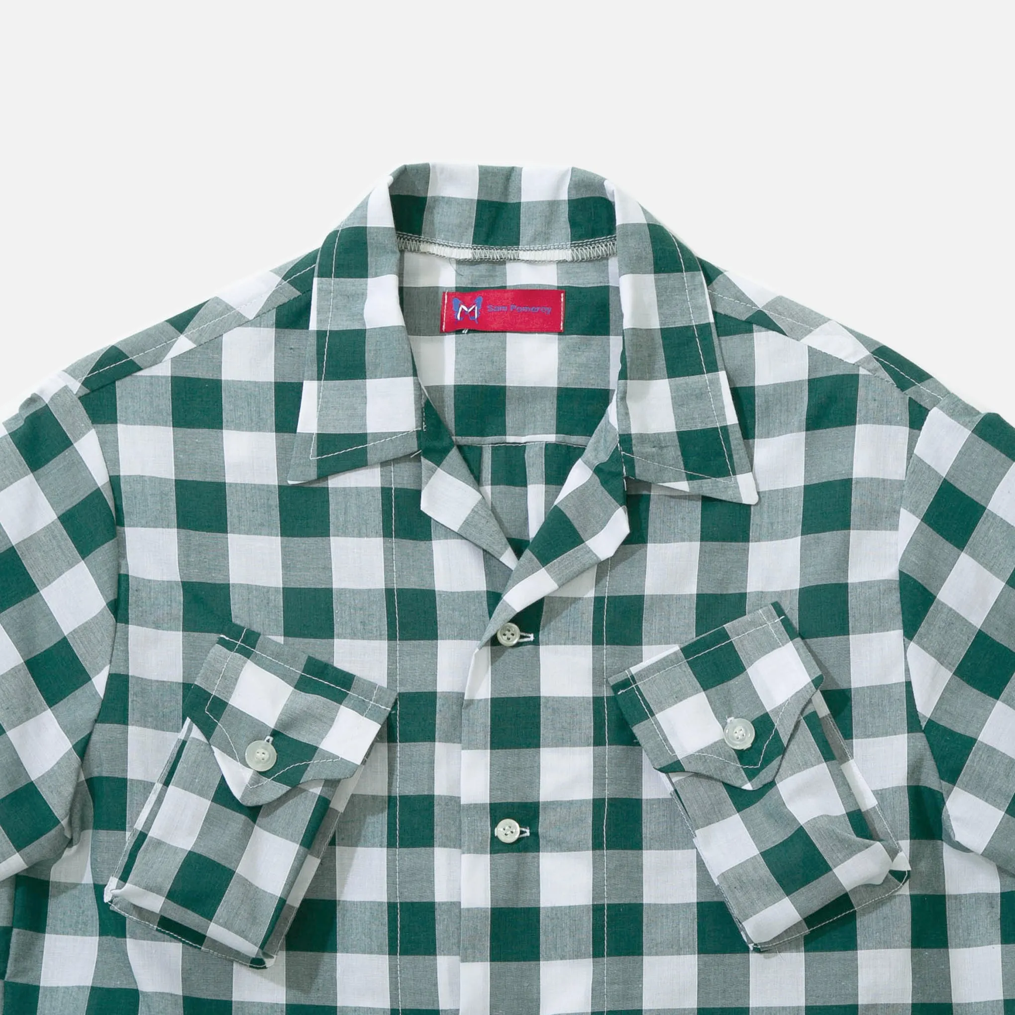 Gingham Cargo Shirt - Green