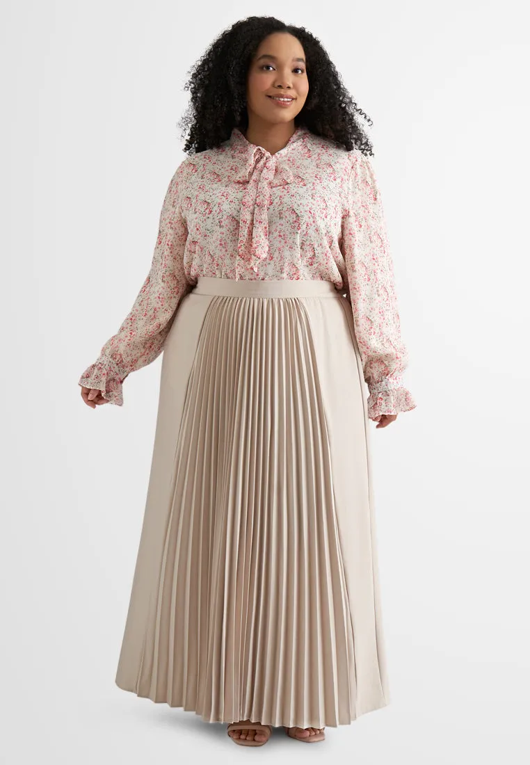 Ginny Front Pleated Flared Skirt