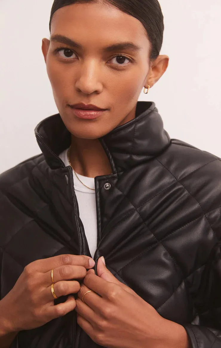 Heritage Faux Leather Jacket | Black