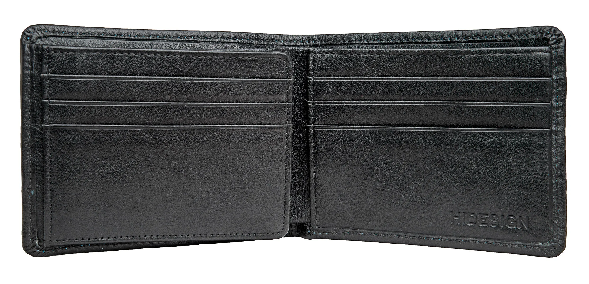 Hidesign Angle Stitch Leather Multi-Compartment Leather Wallet Black