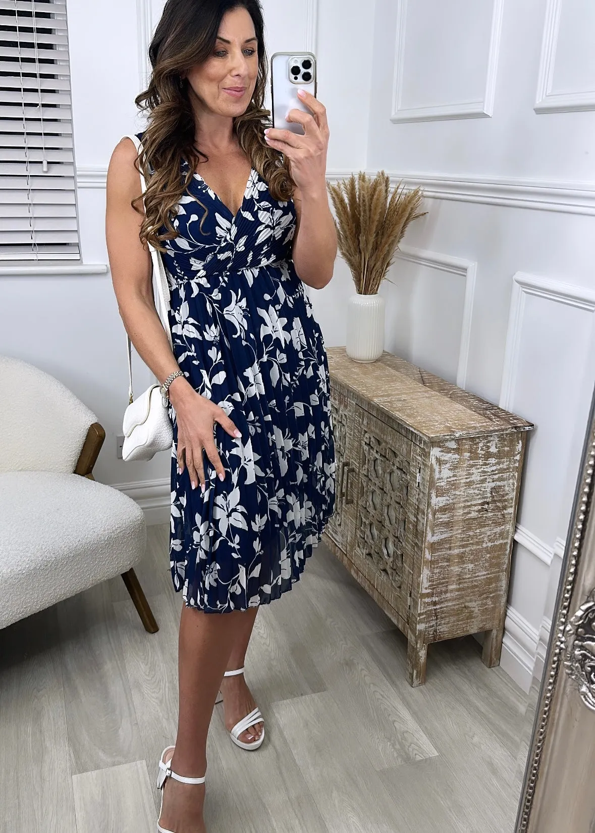 Ina Navy Wrap Mini Dress