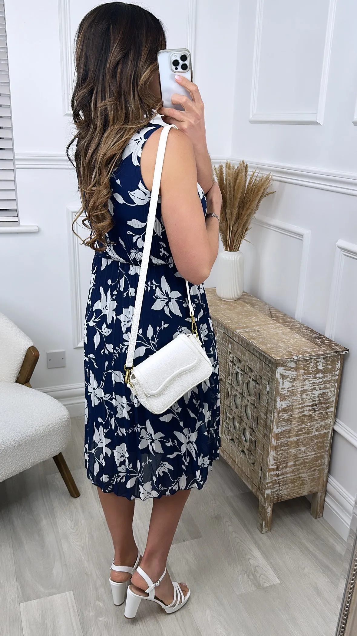 Ina Navy Wrap Mini Dress