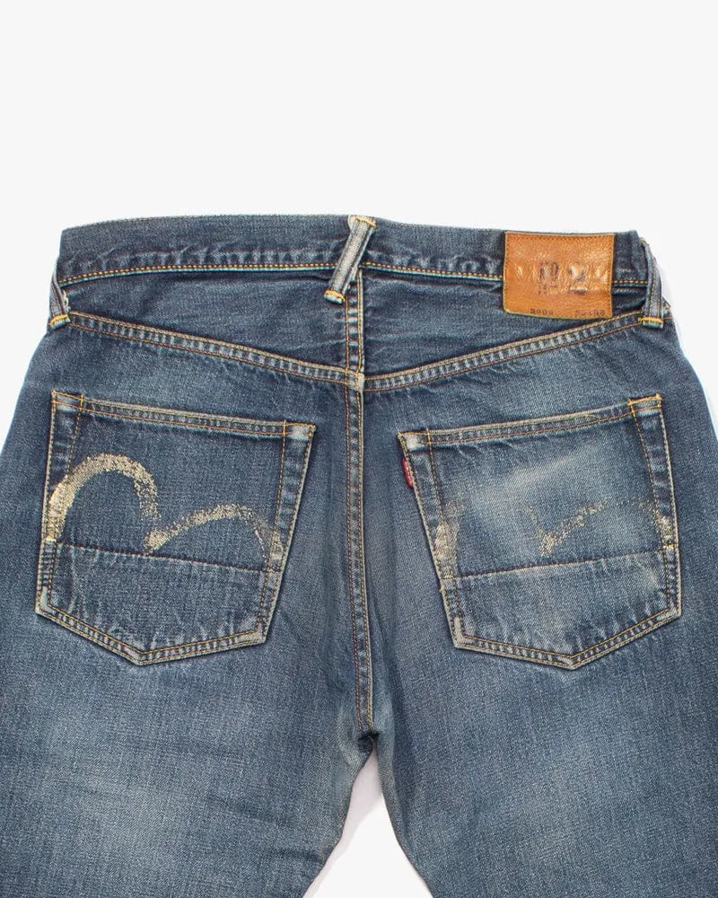 Japanese Repro Denim Jeans, Evisu Brand, No. 2 Style - 34" x 35"