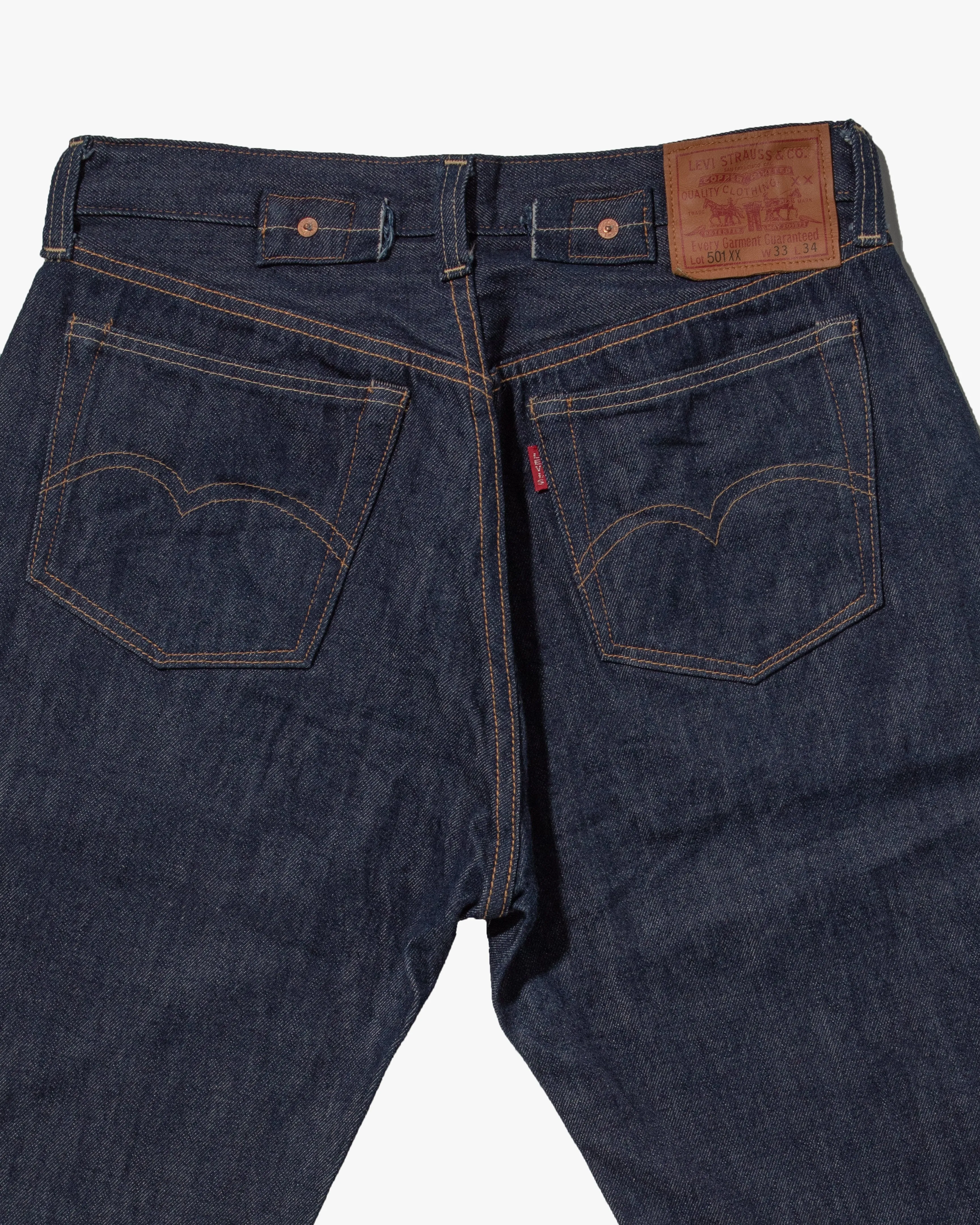 Japanese Repro Selvedge Denim Jeans, Levi's Brand - Blue Jeans 33 x 34