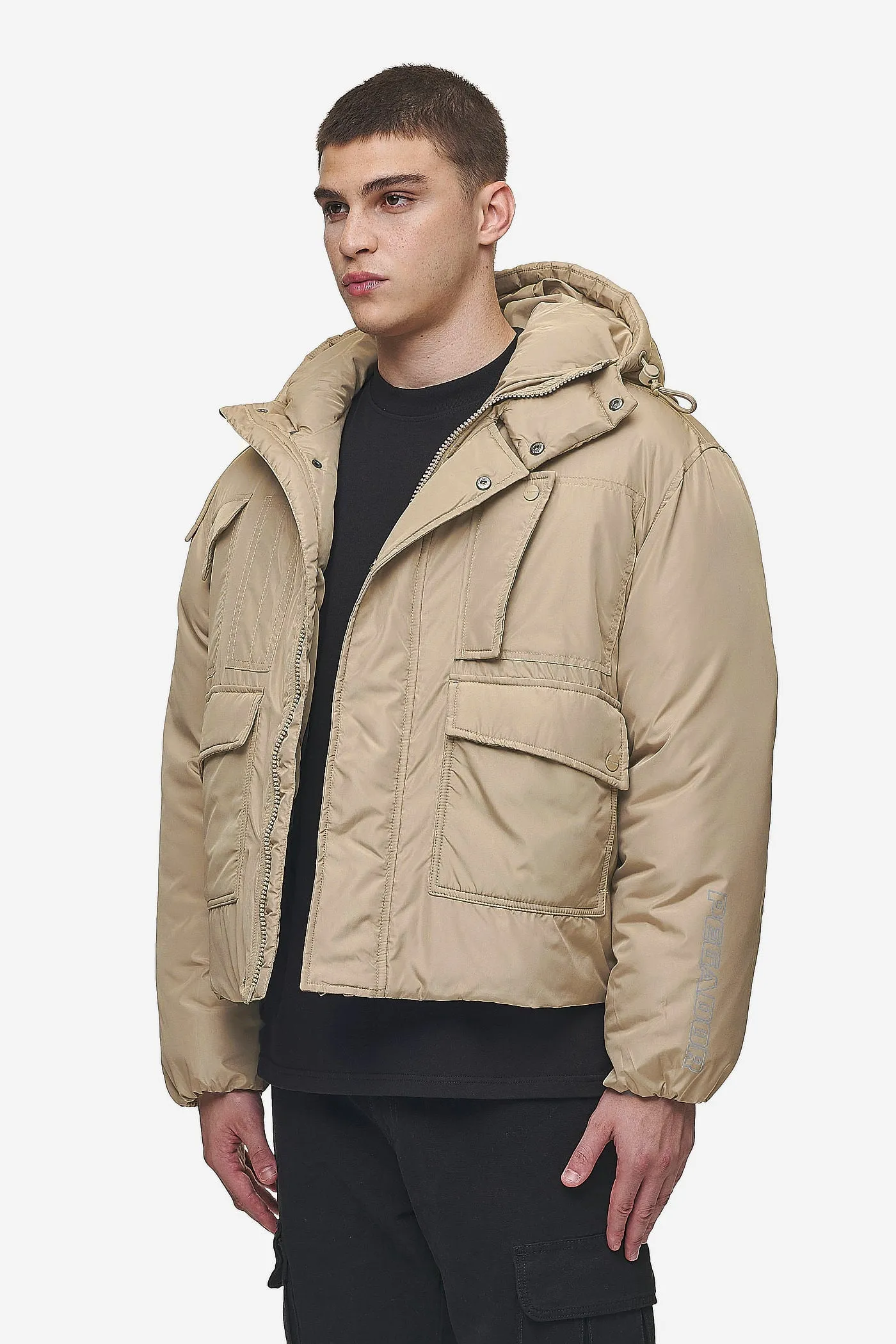 Jean Utility Puffer Jacket Sand