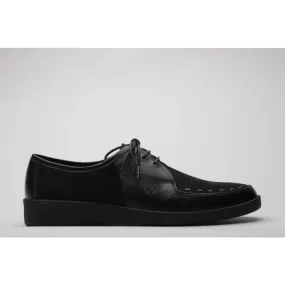 Johnny Famous Bally Style Delancey Men's Black Leather and Suede Low Tops