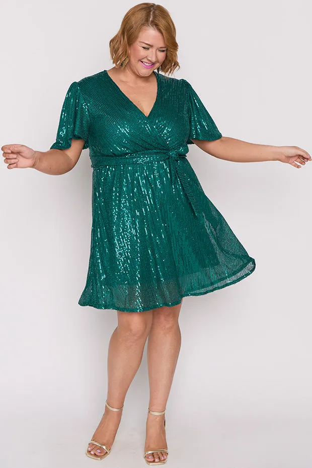 Juliette Emerald Sequins Party Dress