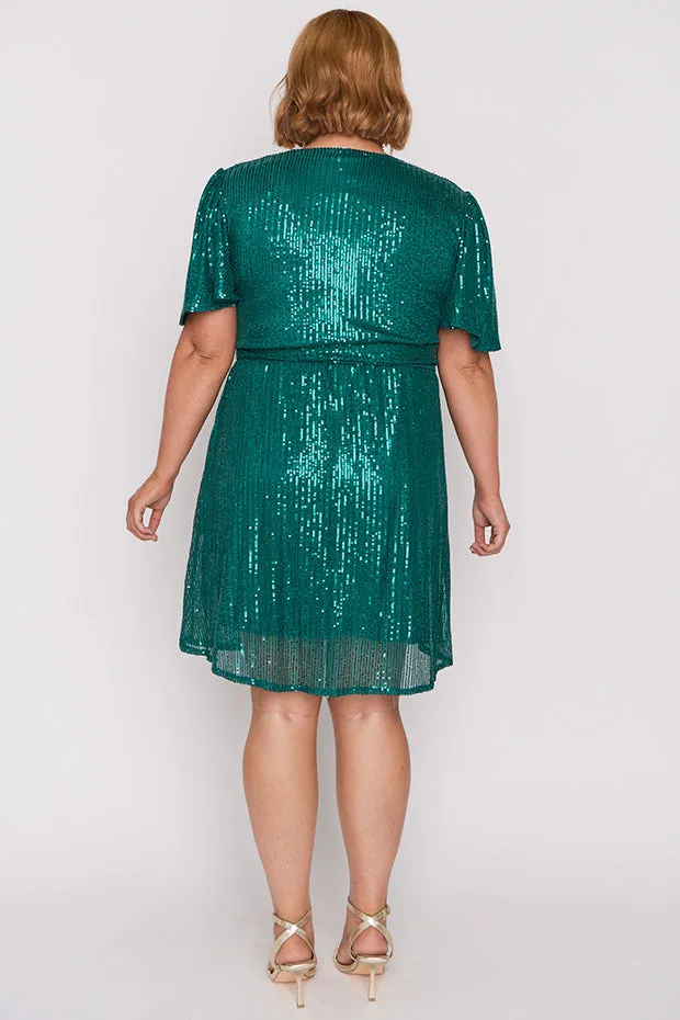 Juliette Emerald Sequins Party Dress