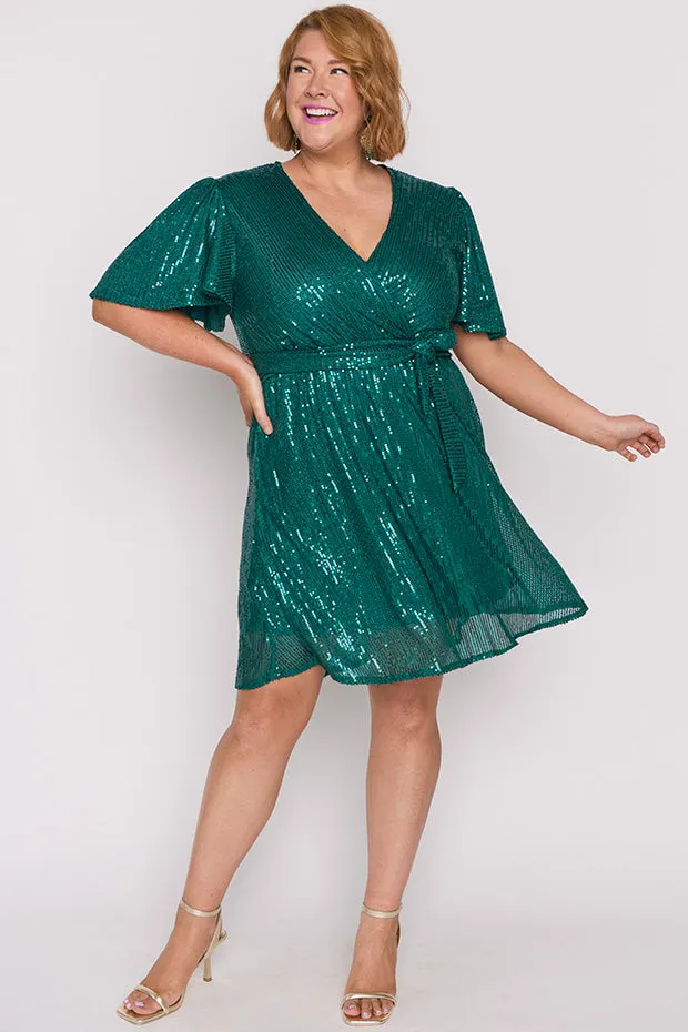 Juliette Emerald Sequins Party Dress