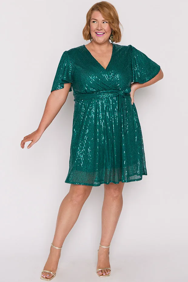 Juliette Emerald Sequins Party Dress