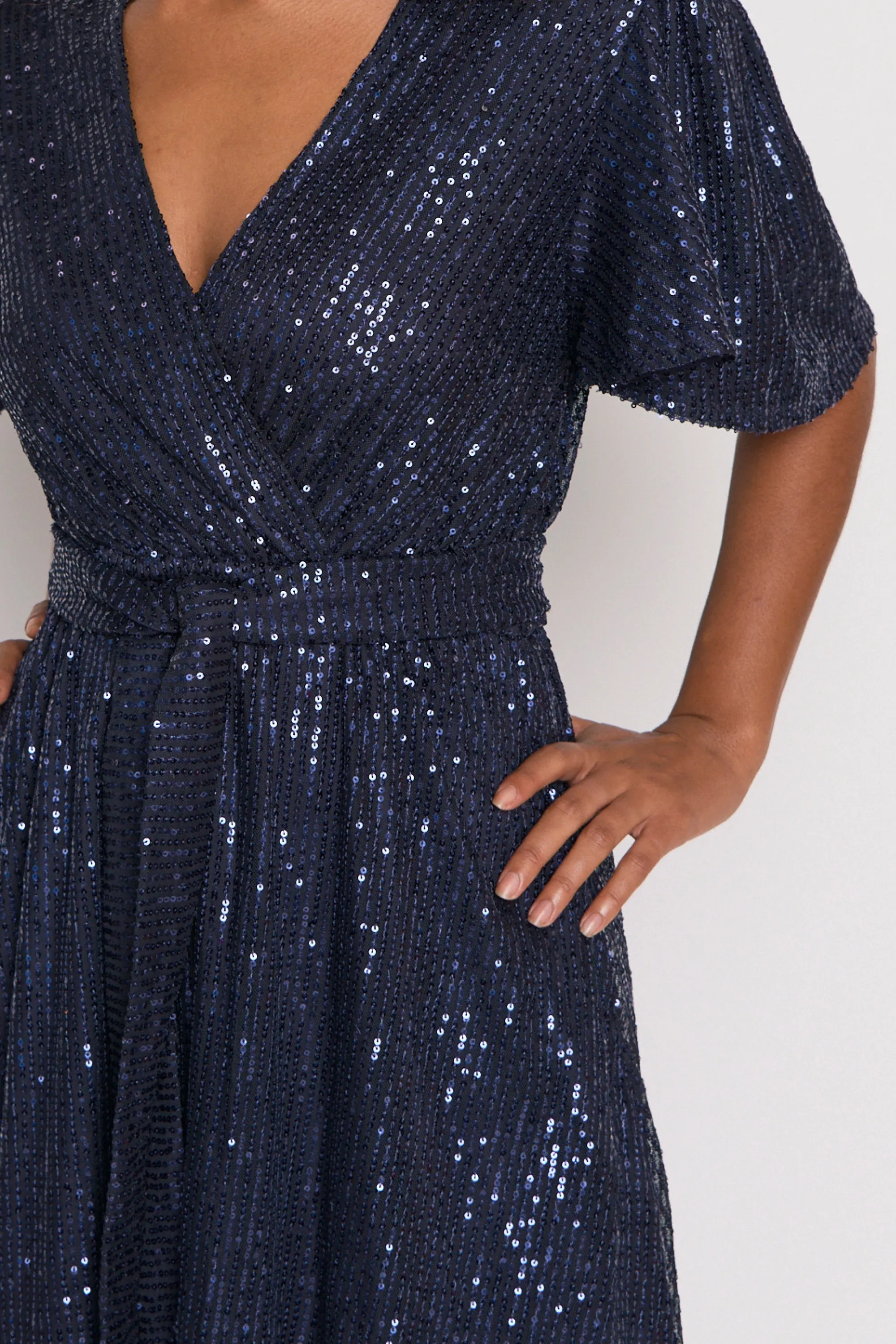 Juliette Navy Sequins Party Dress