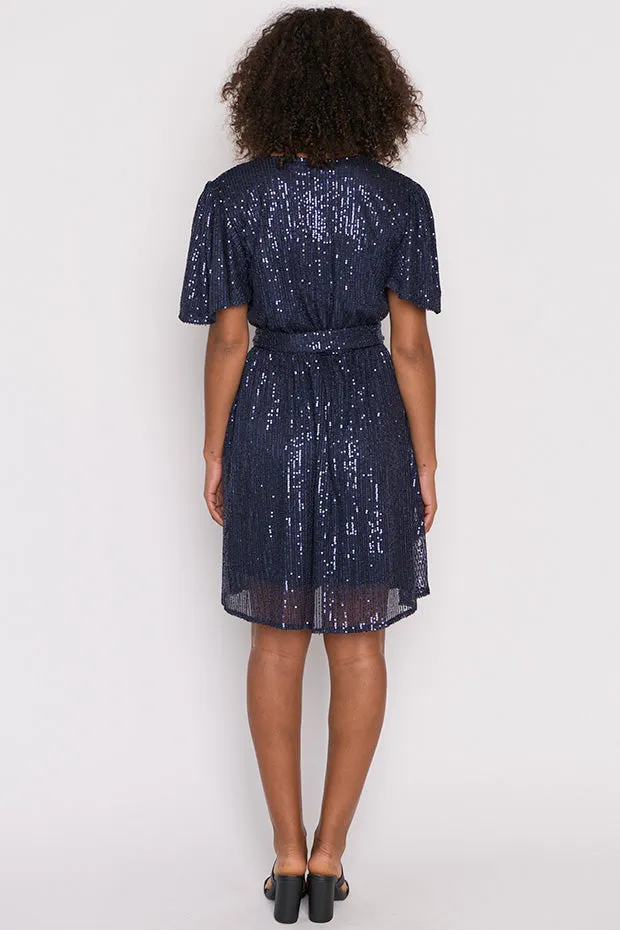 Juliette Navy Sequins Party Dress