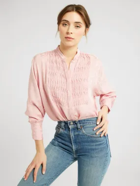 Keaton Top in Pink Jacquard