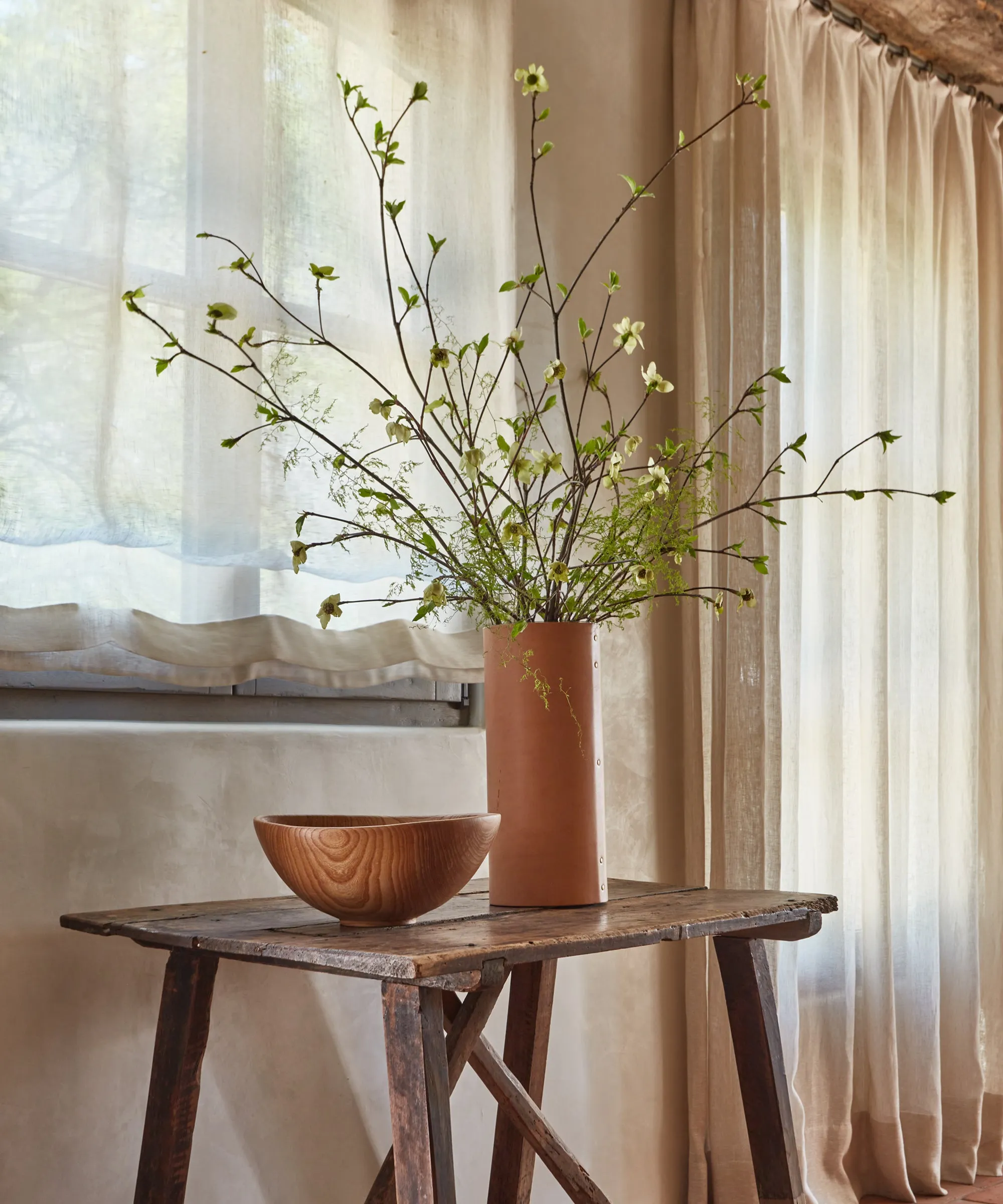 Large Leather Rivet Vase