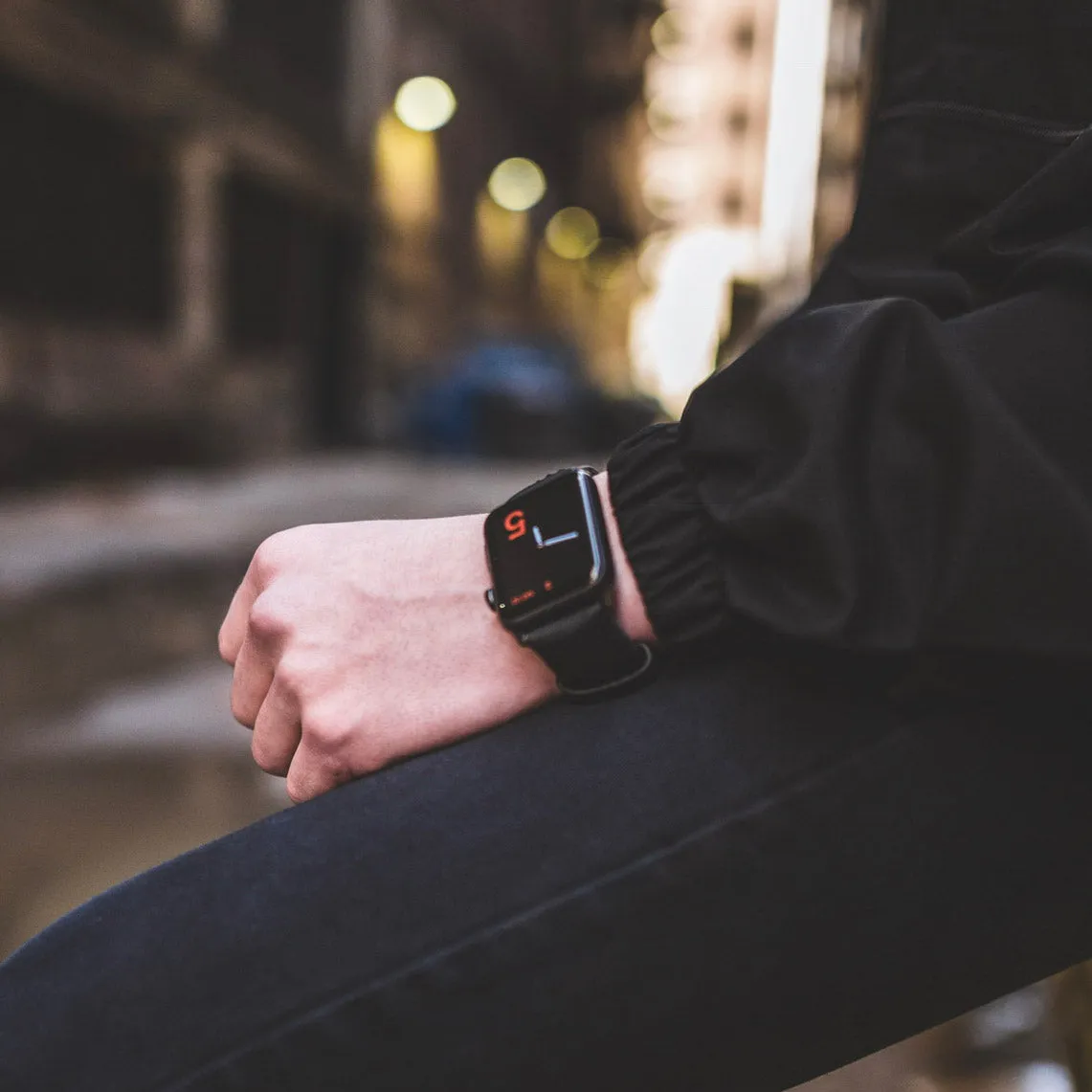 Leather Apple Watch Strap - Matte Black