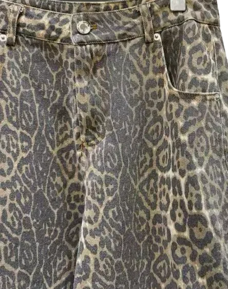 Leopard Wide Leg Jean