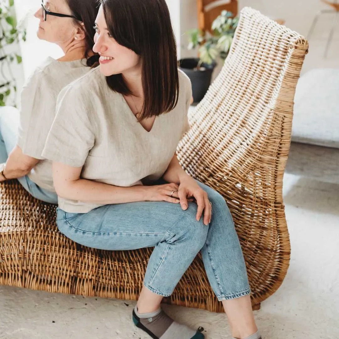 Linen V-Neck Top - 100% European Flax Linen