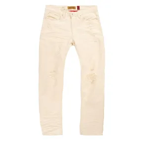 M1932 Makobi Brighton Shredded Twill Jeans - Natural