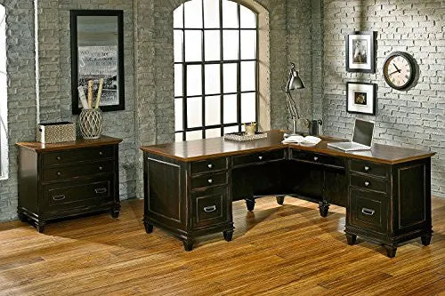 MARTIN FURNITURE HARTFORD LATERAL FILE CABINET, BROWN - FULLY ASSEMBLED