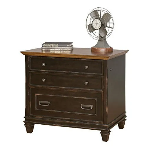 MARTIN FURNITURE HARTFORD LATERAL FILE CABINET, BROWN - FULLY ASSEMBLED