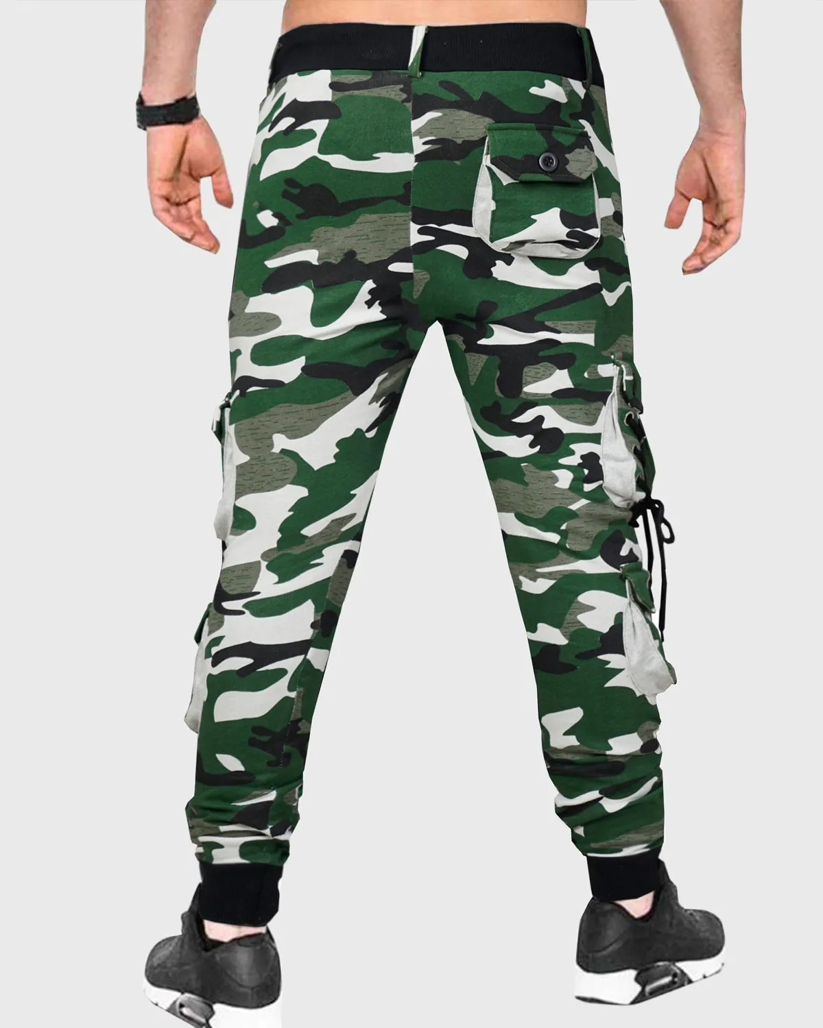 Men Army Camouflage Green-White Cargo Pant