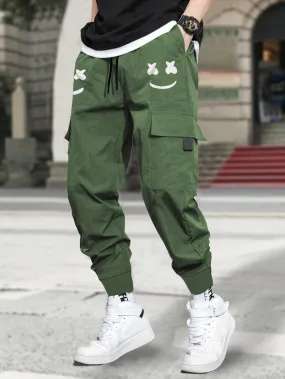 Men Marshmallow Design Olive Green Cargo Pant