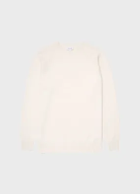 Men's Lambswool Crew Neck Jumper in Ecru