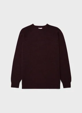 Men's Lambswool Crew Neck Jumper in Port Twist