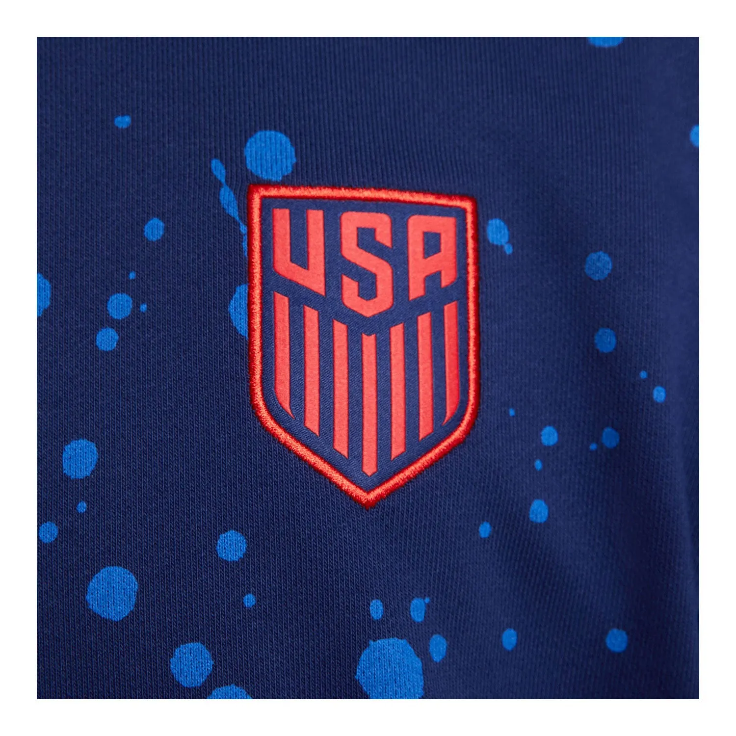 Men's Nike USA 2023 Splatter Crest Blue Hoodie