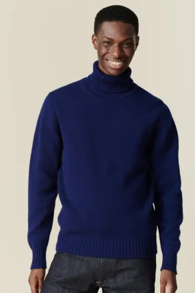 Men's Roll Neck Jumper - Dark Cobalt