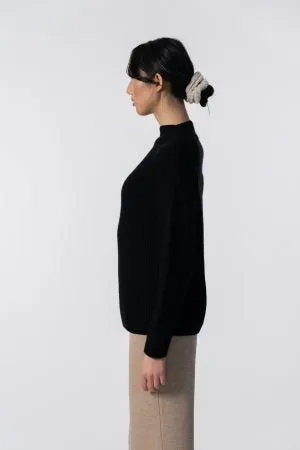 Merino Rib Sweater in Black