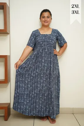 Navy Noir Rayon Night Gown