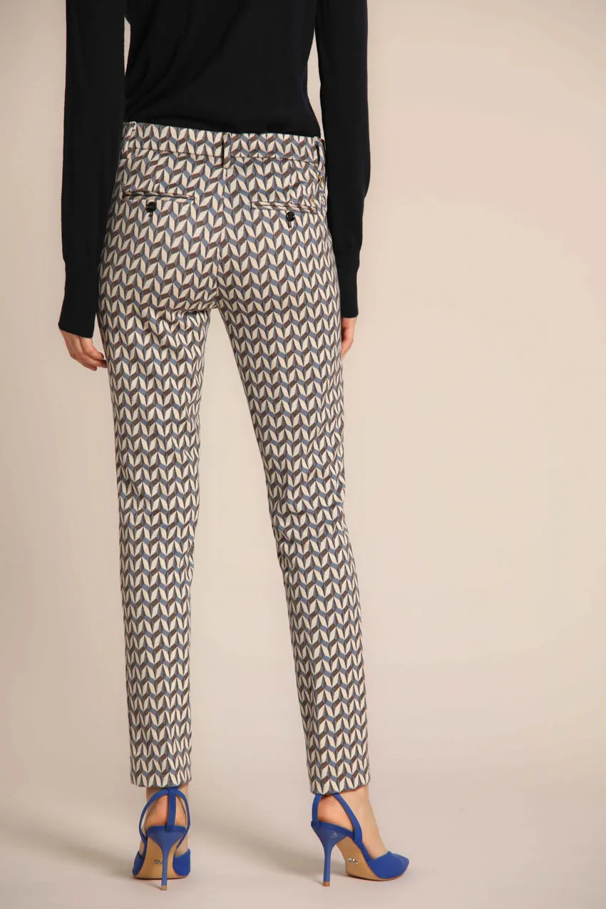 New York Slim women's chino pants in jersey with geometric pattern slim fit